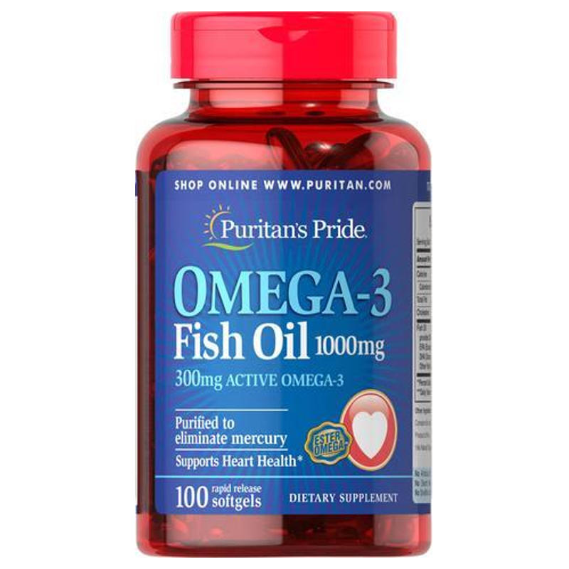 Dầu cá Puritan’s Pride Omega 3 Fish Oil 1000mg 100 viên