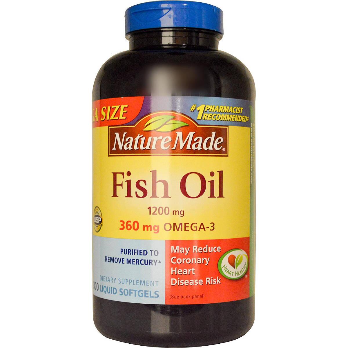Dầu Cá Nature Made Fish oil Omega 3 1200mg Hộp 200 Viên