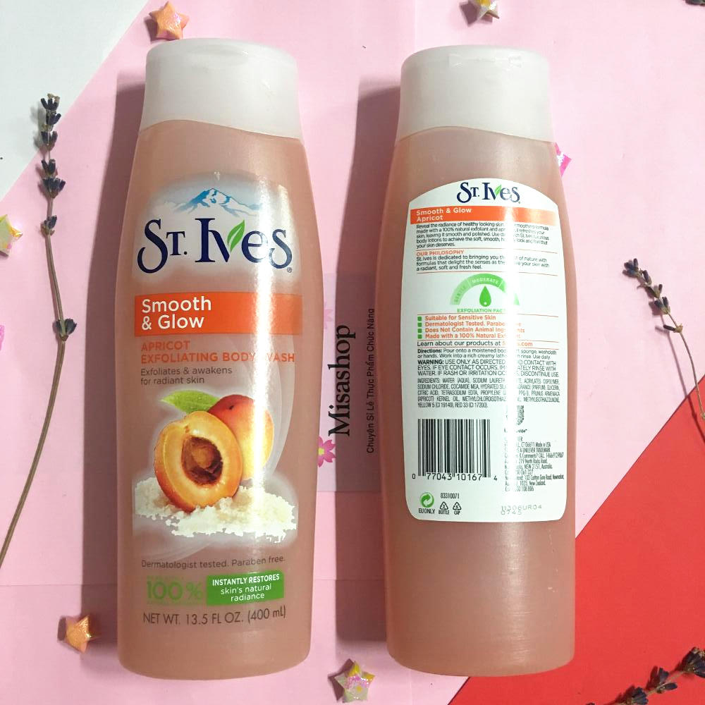 Sữa tắm St.Ives Smooth & Glow Apricot Exfoliating 